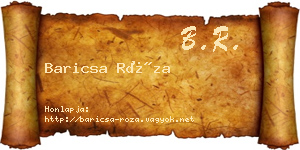 Baricsa Róza névjegykártya